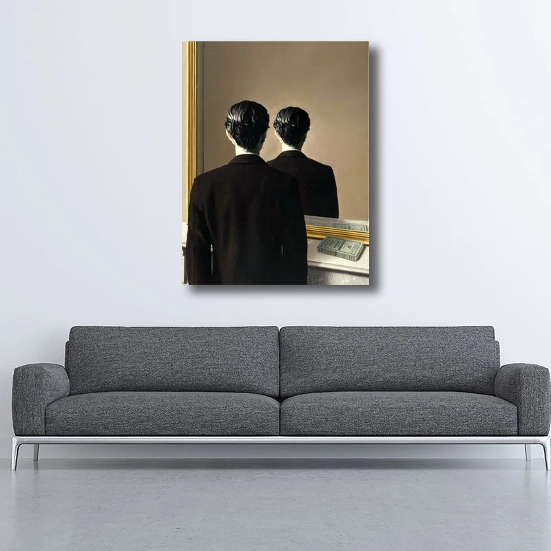 Hombre de pie y arte reflectante, estilo moderno texturizado para decoración de pared de dormitorio de niñas Negro Clearhalo
