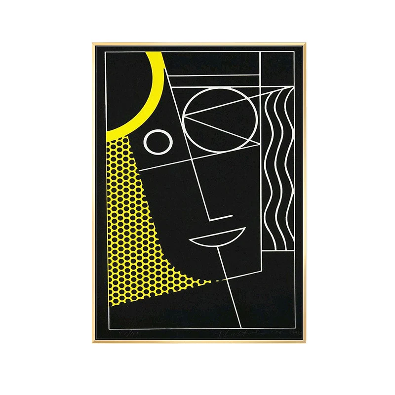 Ilustración de decoración de pared abstracta negra, lienzo texturizado de estilo escandinavo para sala de juegos Negro Cle...