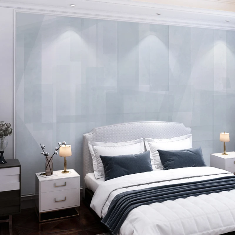 Ilustración Geometrías simples Papel pintado mural extra grande para pared de acento, hecho medida Gris Clearhalo