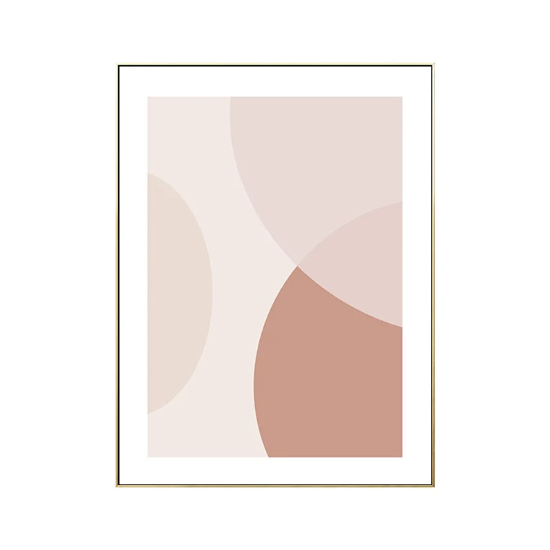 Ilustración geométrica decoración de arte de pared impresión de lienzo texturizado escandinavo para sala de estar Rosa Cle...