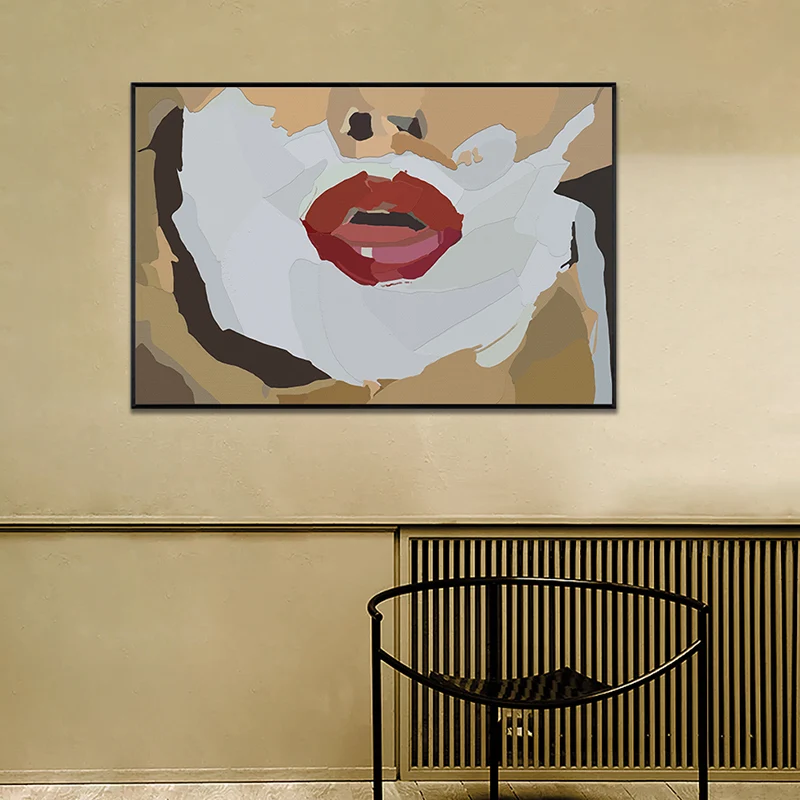 Ilustración de lienzo con labios rojos, decoración artística de pared con textura para habitación de niños, en blanco Rojo...