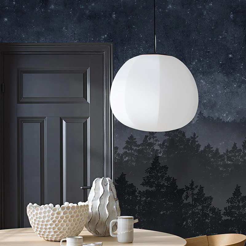 Ilustración Night Forest Wall Art Calcomaní mural de pared de tamaño completo para cocina, tamaño personalizado disponible...