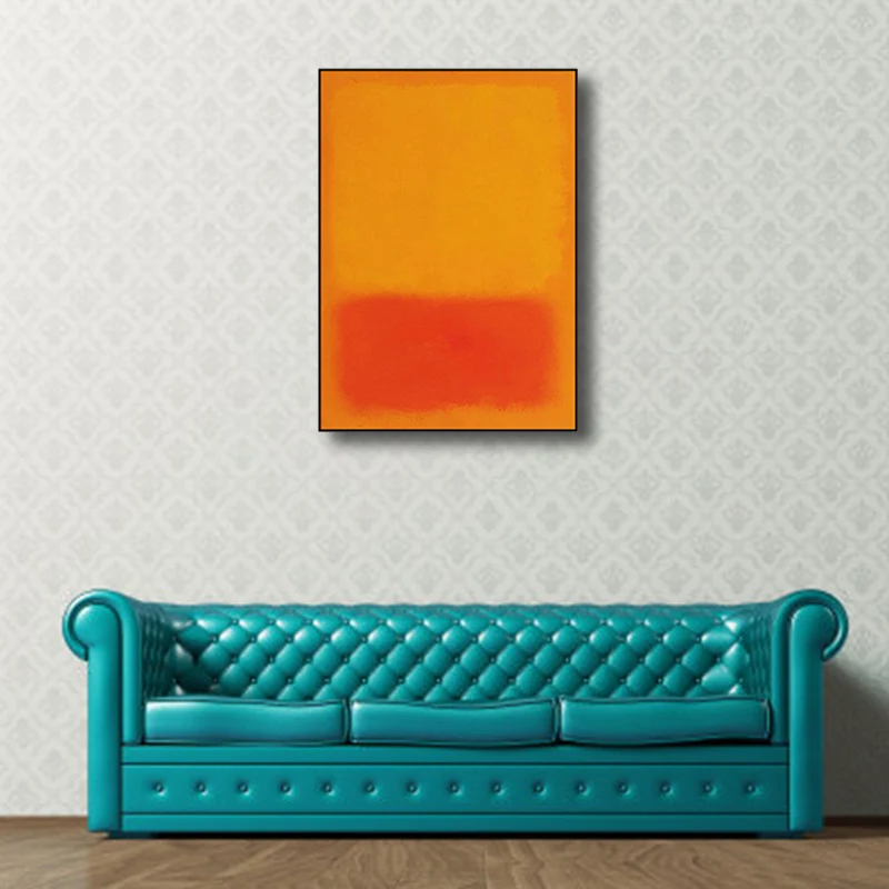 Impresión abstracta decoración de pared Color Pastel estilo escandinavo lienzo arte para comedor Naranja Clearhalo