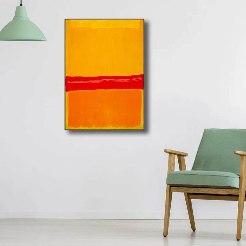 Impresión abstracta ilustrada de arte de pared, lienzo con textura nórdica para habitación familiar en color claro Naranja...