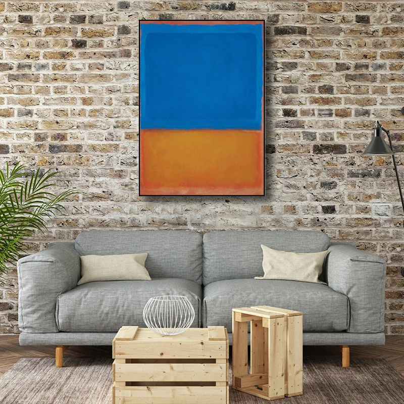 Impresión abstracta ilustrada de arte de pared, lienzo con textura nórdica para habitación familiar en color claro Naranja...