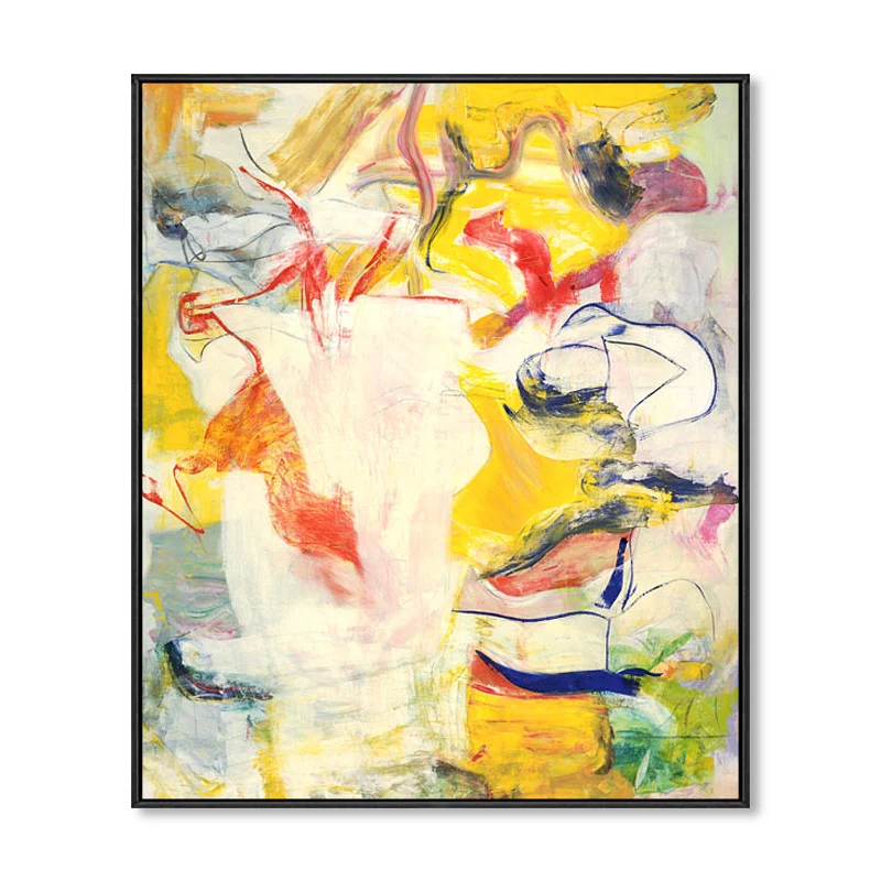 Impresión amarilla de la lona del modelo abstracto de la pintura del arte contemporáneo para el interior de la casa Amaril...