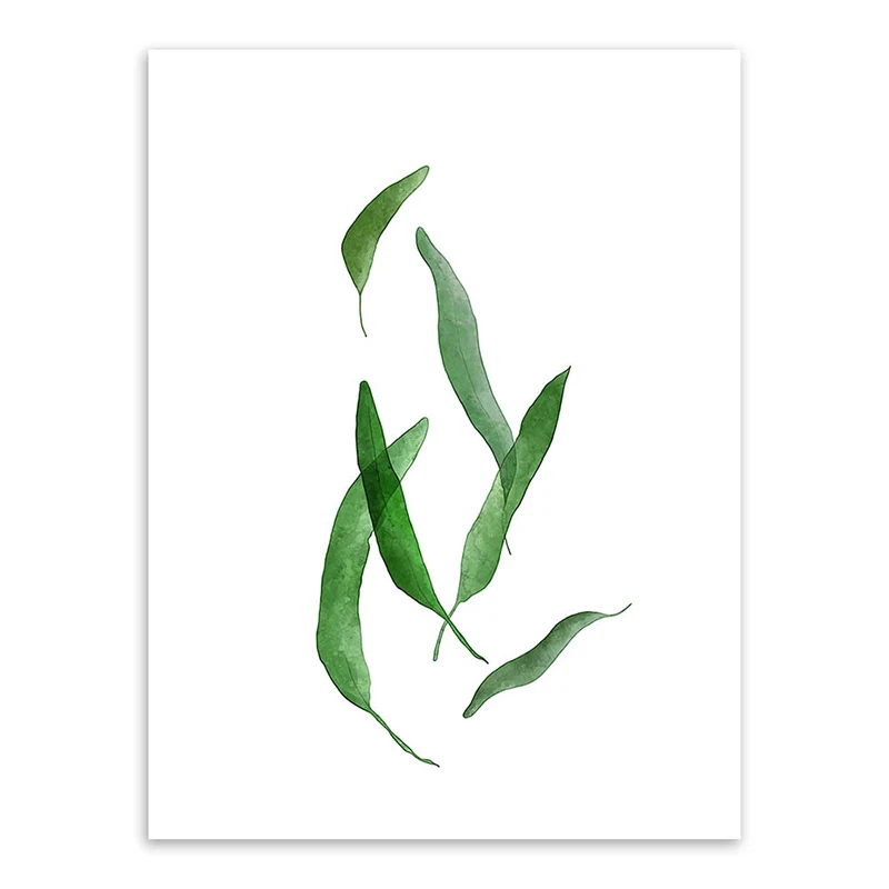 Impresión de arte de follaje botánico rural, decoración de pared con textura verde para sala de estar Verde Clearhalo