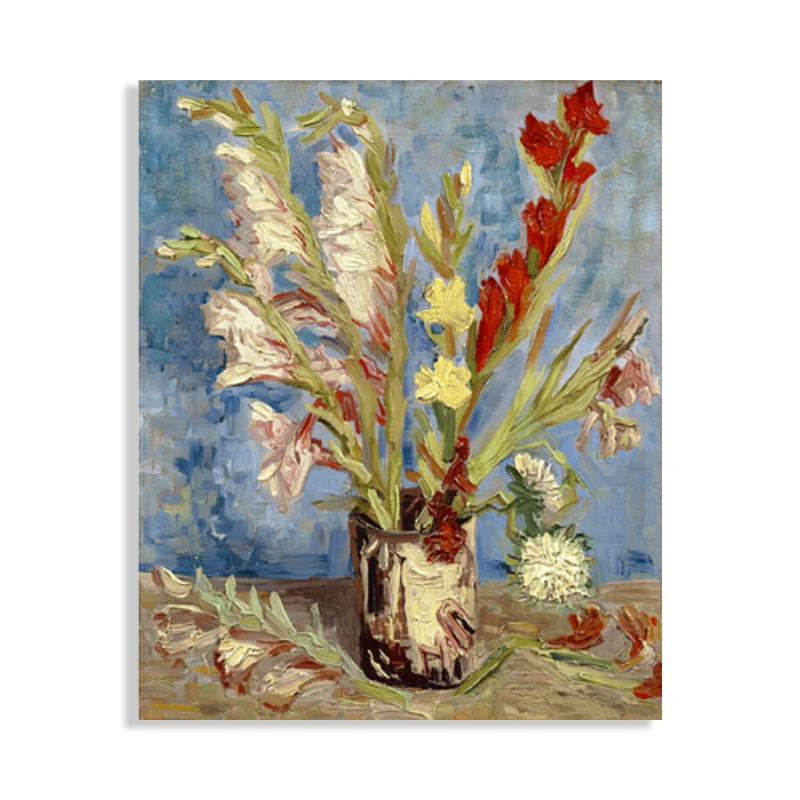 Impresión de flores, decoración de pared, estilo impresionista, lienzo con textura, impresión artística en colores suaves...