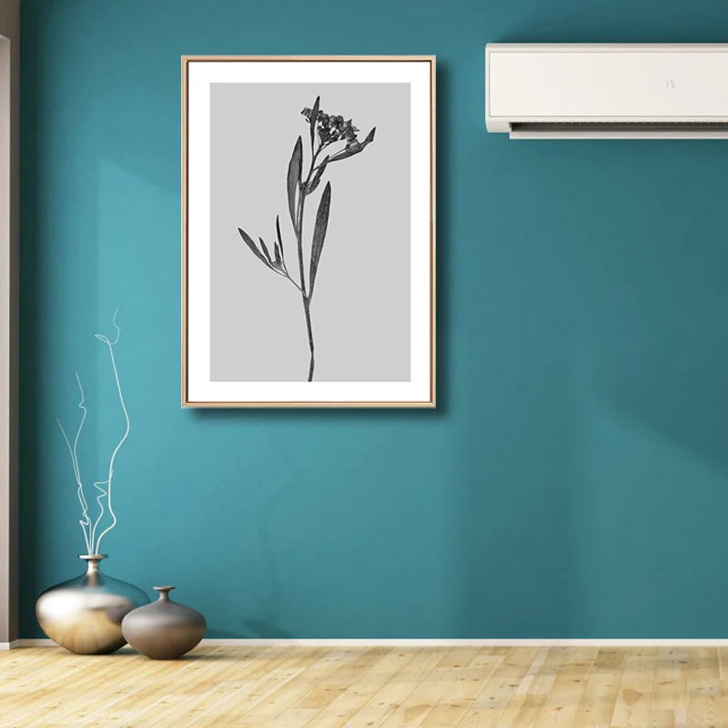Impresión en lienzo botánico gris, decoración artística de pared texturizada de estilo Vintage para sala de estar Gris Cle...