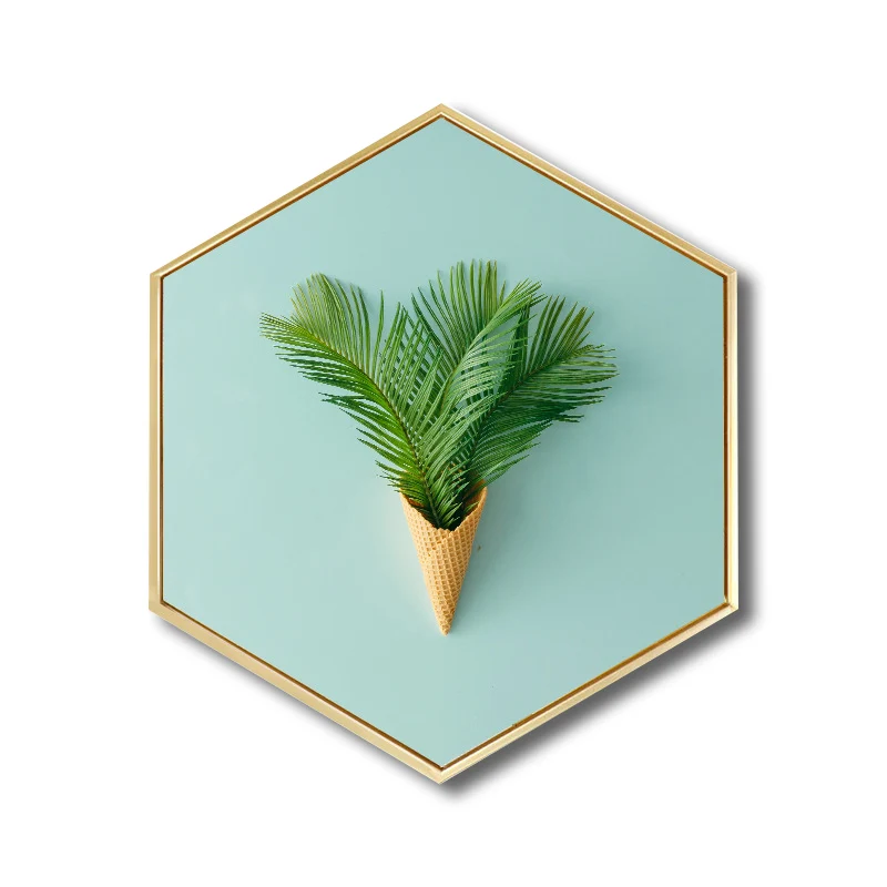 Impresión en lienzo botánico verde, decoración artística de pared con textura escandinava para sala de estar Verde Clearhalo