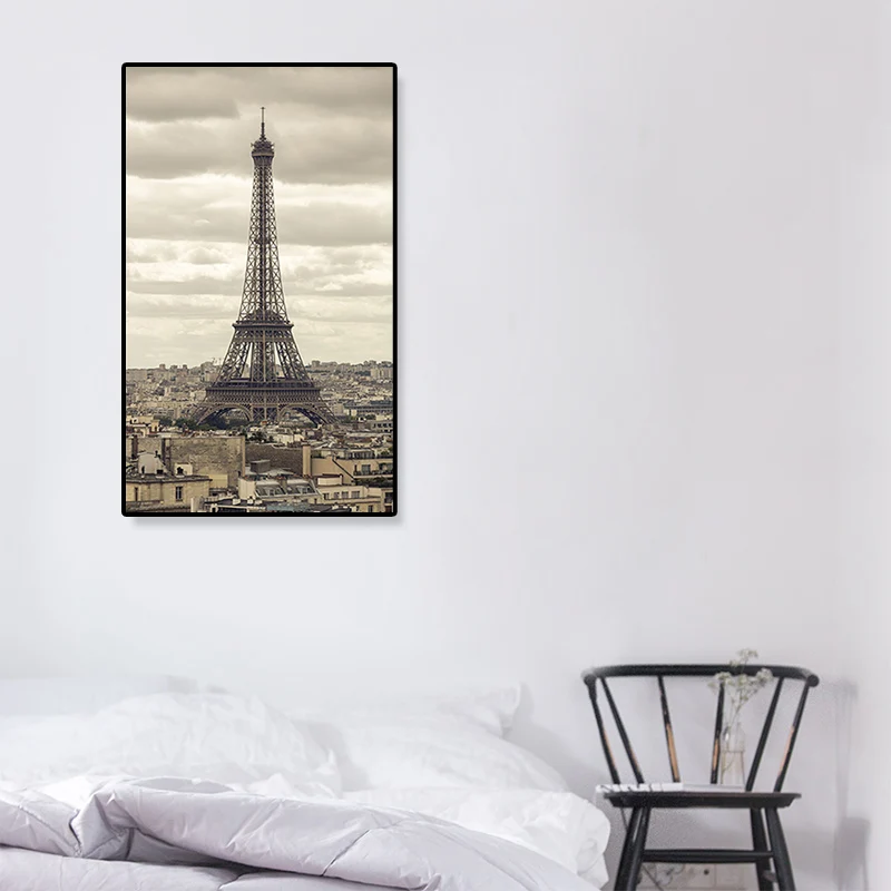 Impresión en lienzo con escena de la Torre Eiffel, decoración artística de pared texturizada de estilo inspirado global en...