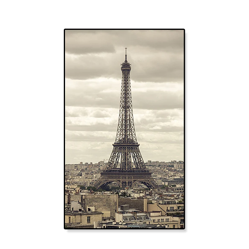 Impresión en lienzo con escena de la Torre Eiffel, decoración artística de pared texturizada de estilo inspirado global en...