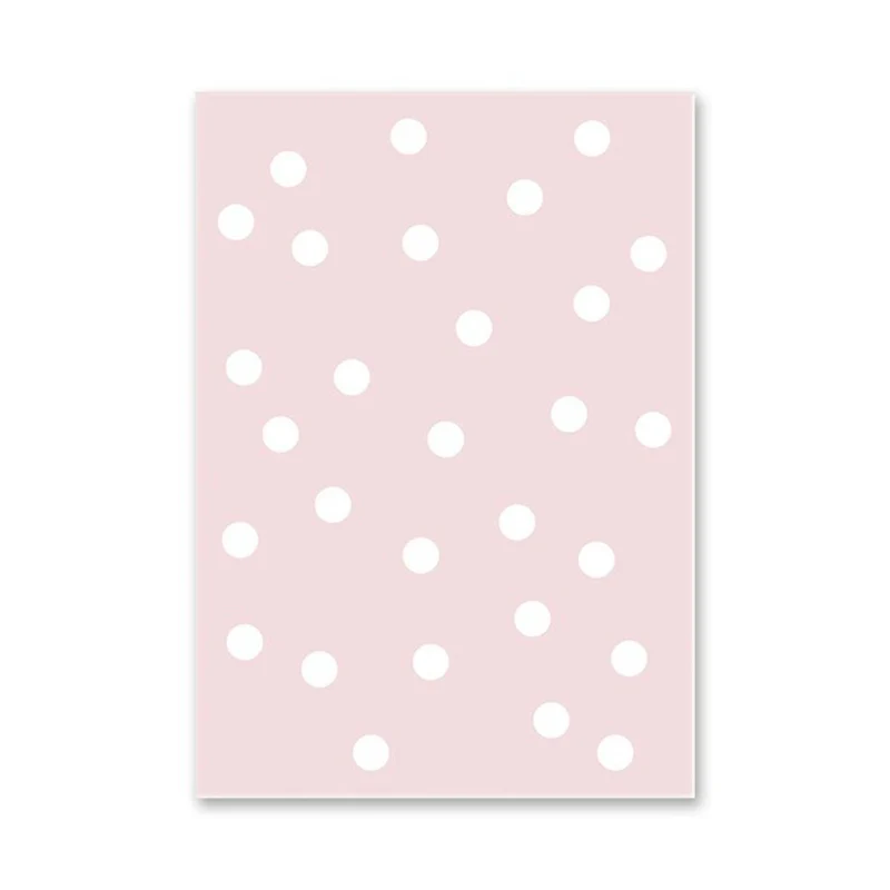 Impresión en lienzo con estampado de lunares rosas, decoración artística de pared interior de casa con textura de estilo i...