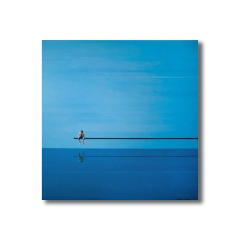 Impresión en lienzo con textura de arte pop para decoración de pared de niño y mar, varias opciones de tamaño Azul Clearhalo