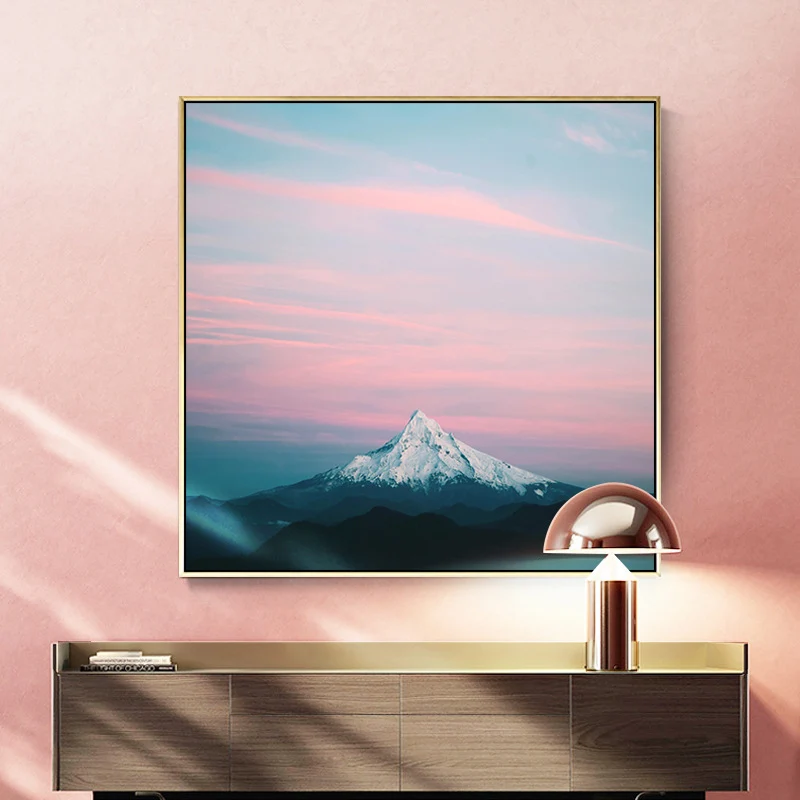 Impresión en lienzo del Monte Fuji rosa, paisaje natural, arte de pared texturizado contemporáneo Rosa Clearhalo
