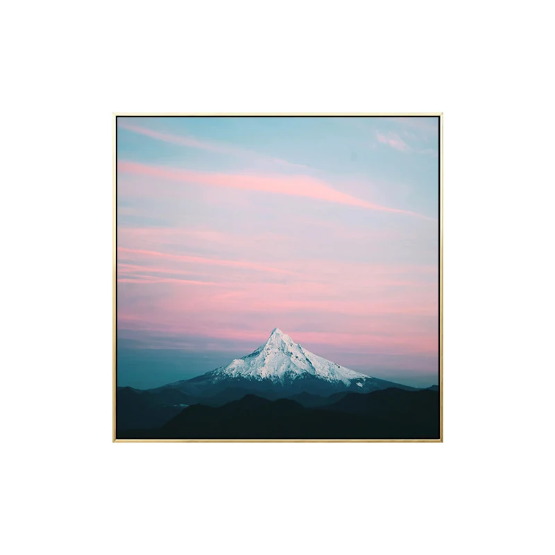 Impresión en lienzo del Monte Fuji rosa, paisaje natural, arte de pared texturizado contemporáneo Rosa Clearhalo