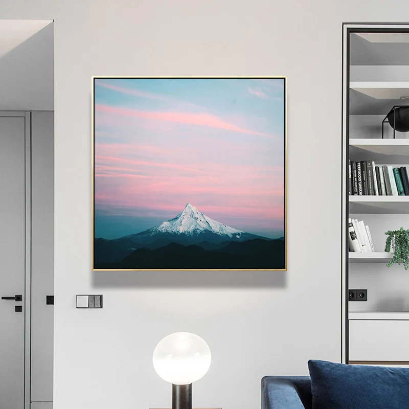 Impresión en lienzo del Monte Fuji rosa, paisaje natural, arte de pared texturizado contemporáneo Rosa Clearhalo