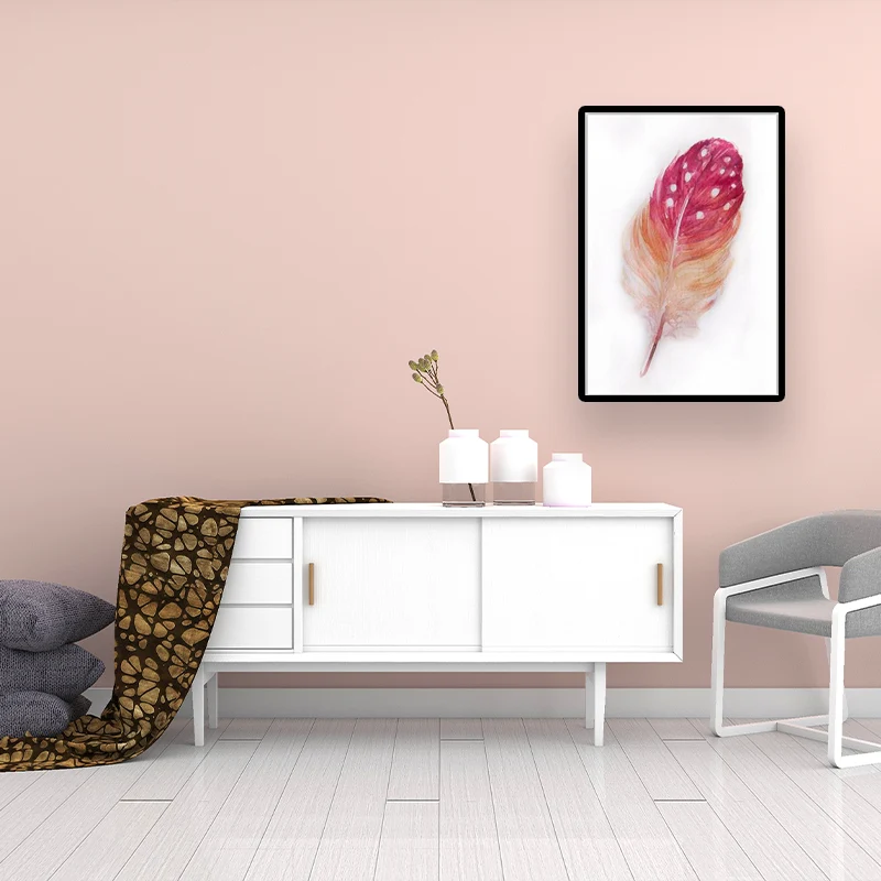 Impresión en lienzo de dormitorio de estilo nórdico texturizado de decoración artística de pared de plumas en rojo sobre b...