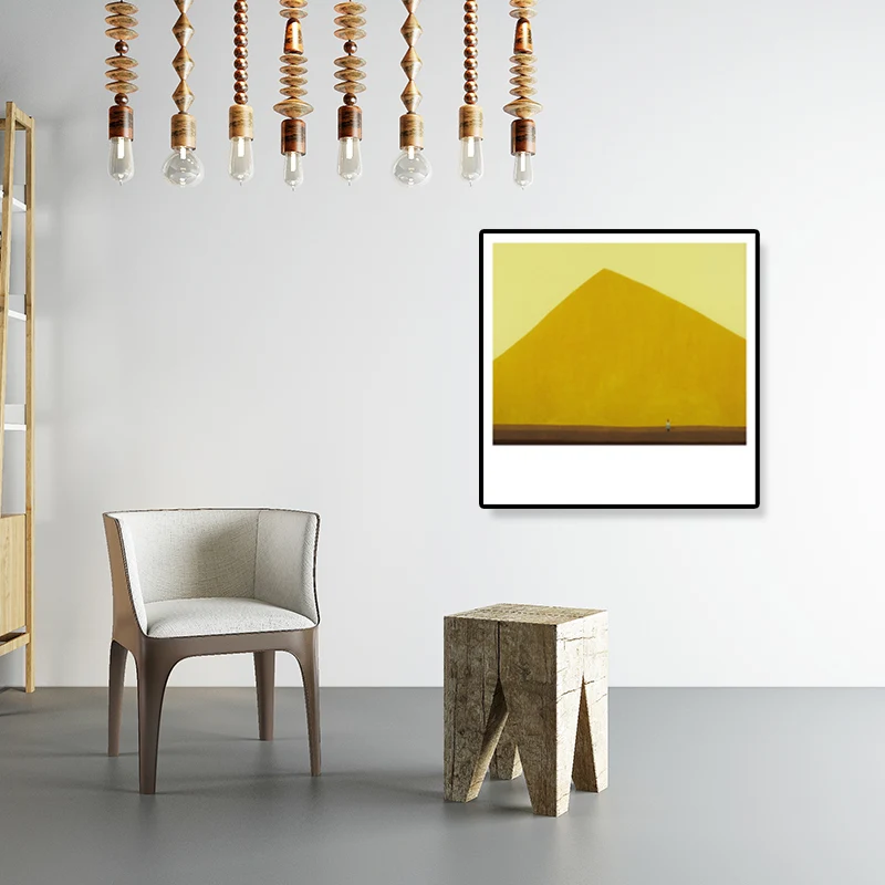 Impresión de lienzo texturizada de arte pop de pintura de paisaje de campo suave para habitación, opciones de tamaño múlti...