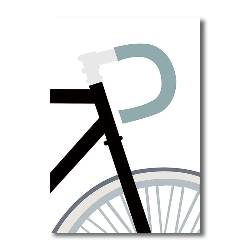 Impresión nórdica blanca de la lona del arte de la pared de la decoración de la bicicleta para la gran sala, tamaño múltip...