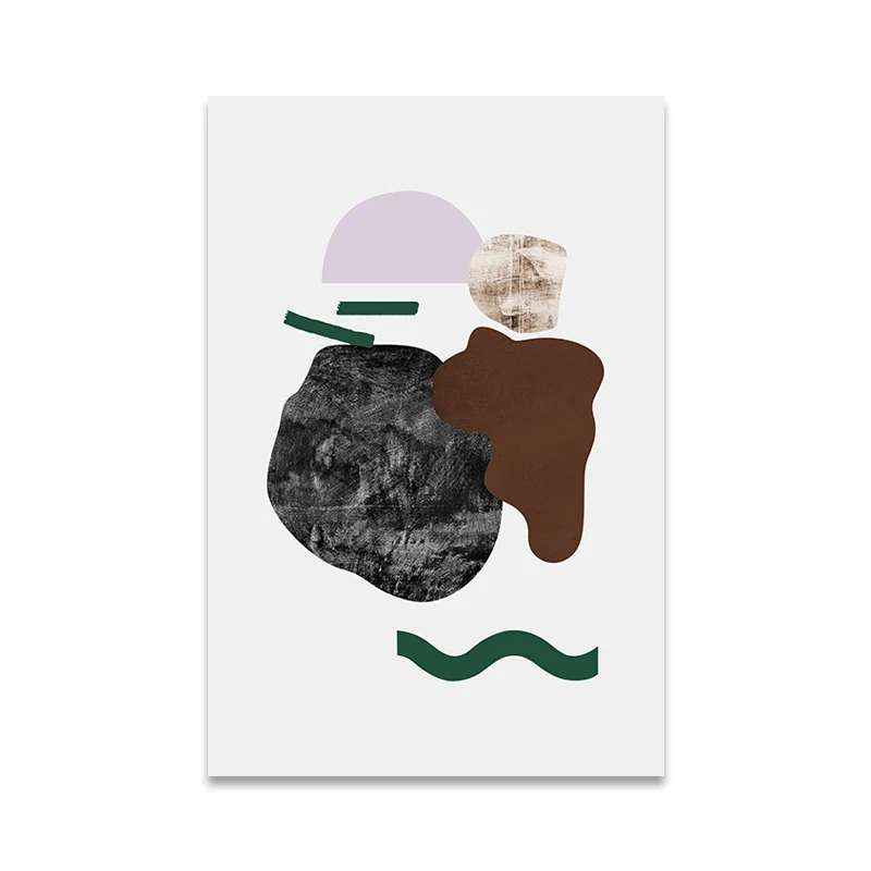 Impresión nórdica de la lona del modelo abstracto del negro de la decoración del arte de la pared, tamaño múltiple disponi...