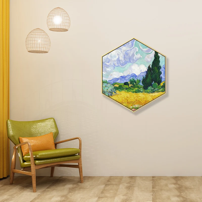 Impresionismo Flatland escena pared arte lienzo texturizado Color Pastel pintura para la habitación de los niños Amarillo...