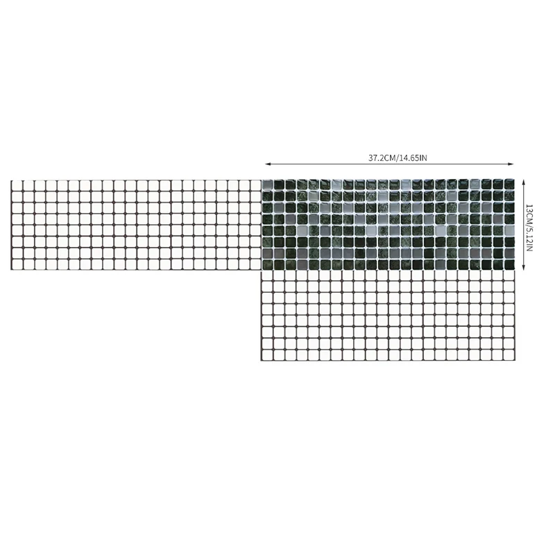 Juego de paneles de papel tapiz de azulejos de mosaico negros, revestimiento de paredes con palos para pared decorativa Ne...