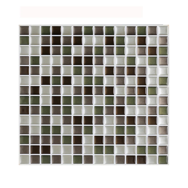 Juego de paneles de papel tapiz con azulejos de mosaico, arte de pared de PVC gris, despegar y pegar, 9.8' de largo x 9.8"...