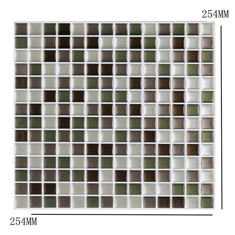 Juego de paneles de papel tapiz con azulejos de mosaico, arte de pared de PVC gris, despegar y pegar, 9.8' de largo x 9.8"...