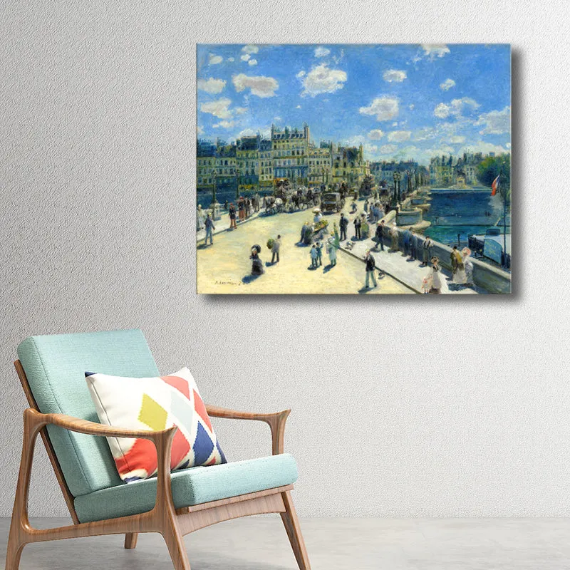 Lienzo Azul Decoración de Pared Impresionismo Personas Excursión Arte, Múltiples Tamaños Disponibles Azul Clearhalo