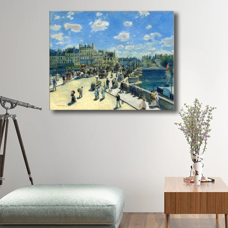 Lienzo Azul Decoración de Pared Impresionismo Personas Excursión Arte, Múltiples Tamaños Disponibles Azul Clearhalo