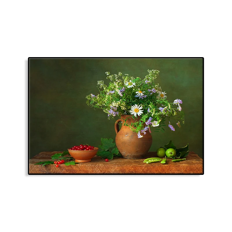 Lienzo en color pastel, impresión artística, estilo impresionista, pintura de flores, varios tamaños Amarillo Clearhalo