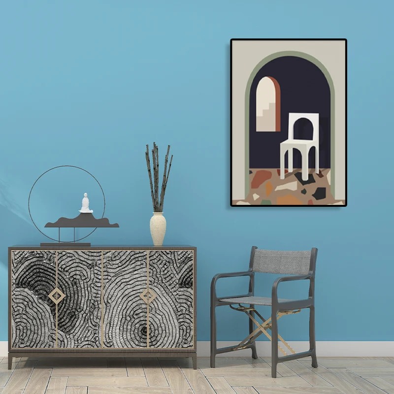 Lienzo con dibujo geométrico de naturaleza muerta, impresión artística de pared con textura nórdica en Color oscuro Marron...