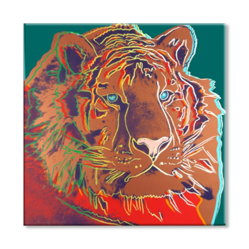 Lienzo con estampado de animales salvajes, estilo Pop Art, pintura texturizada para comedor en colores pastel Marron Clear...