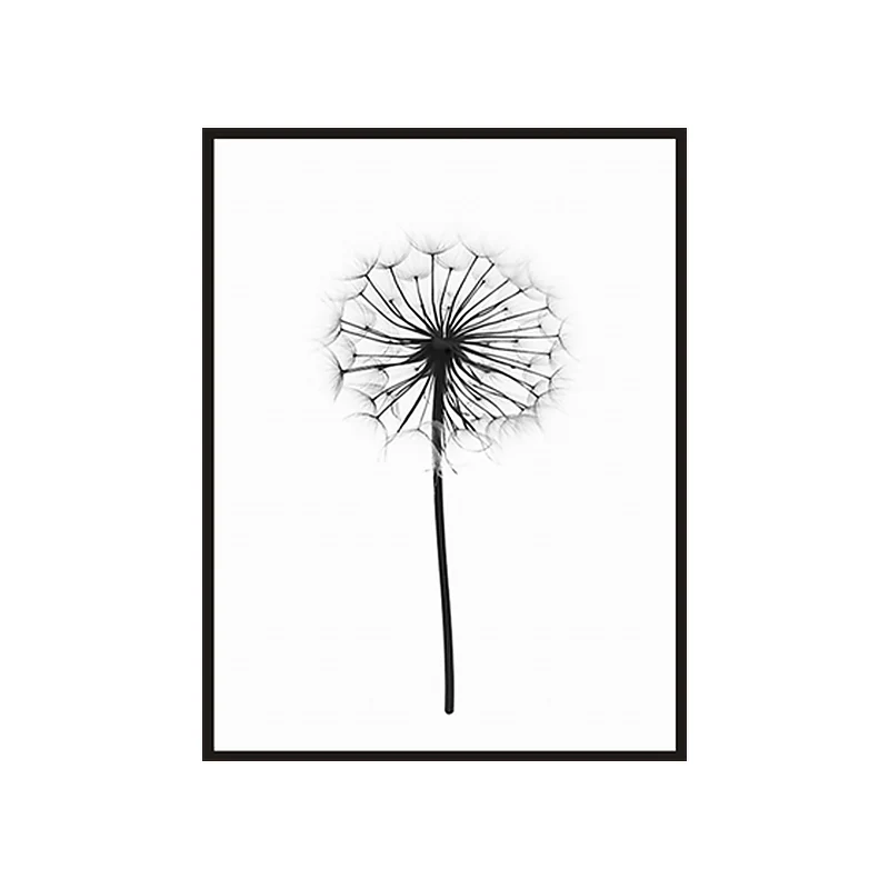 Lienzo con estampado de diente de león de estilo escandinavo, decoración artística de pared botánica Natural blanca Blanco...