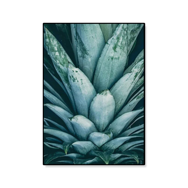 Lienzo con estampado superior de piñ verde, arte de pared con textura nórdica botánica para el interior de la casa Verde C...