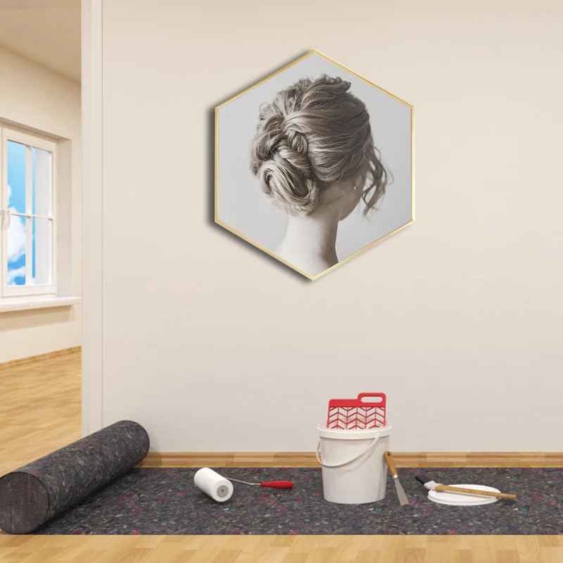 Lienzo con textura nórdica para dormitorio de niñas, decoración de pared con patrón moderno, varios tamaños Marron Clearhalo
