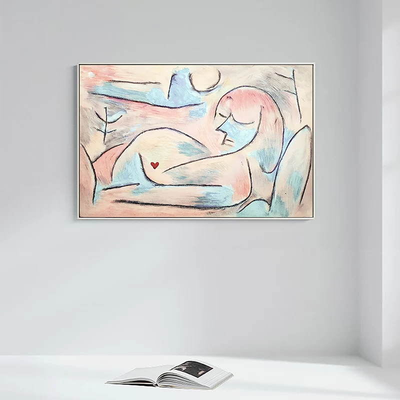 Lienzo de dibujo de figura estilo Picasso, impresión artística de pared con textura funky en desnudo para vestíbulo Desnud...