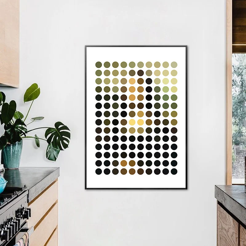 Lienzo de estilo nórdico con impresión artística de pared con geometrí texturizada para dormitorio, varios tamaños Negro C...
