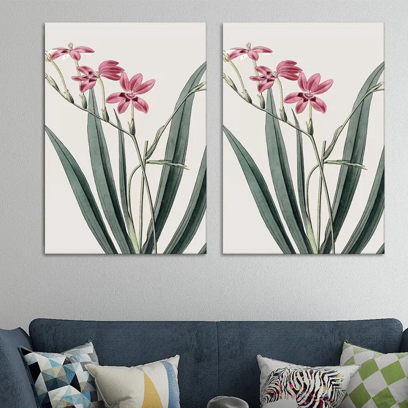 Lienzo de flores, arte de pared, superficie texturizada, pintura minimalista para sala de estar para niñas Purpura Clearhalo
