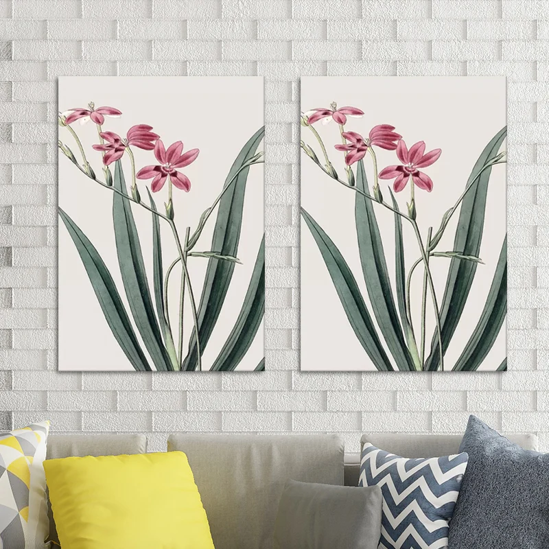 Lienzo de flores, arte de pared, superficie texturizada, pintura minimalista para sala de estar para niñas Purpura Clearhalo