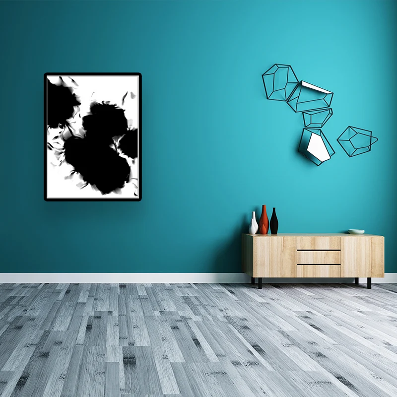 Lienzo minimalista en blanco y negro, pintura en aerosol, decoración de pared para el interior de la casa Negro Clearhalo