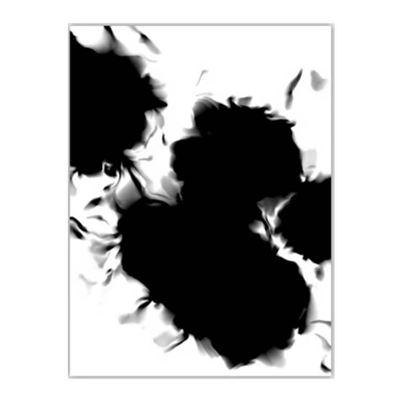 Lienzo minimalista en blanco y negro, pintura en aerosol, decoración de pared para el interior de la casa Negro Clearhalo