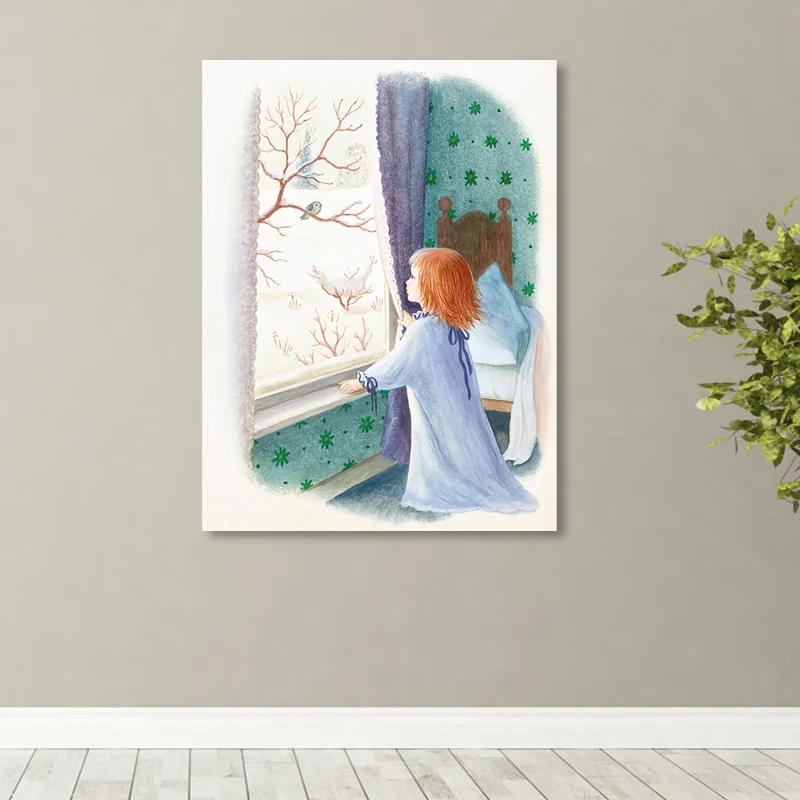 Lienzo moderno para niñ joven, decoración de pared texturizada de color suave para sala de estar, varios tamaños Azul Clea...