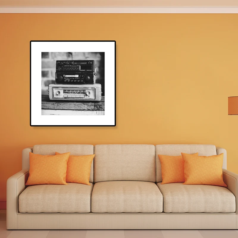 Lienzo musical en blanco y negro, decoración de pared texturizada para pasillo, varios tamaños Gris Clearhalo
