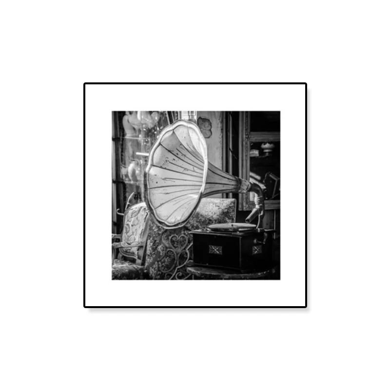 Lienzo musical en blanco y negro, decoración de pared texturizada para pasillo, varios tamaños Gris Clearhalo