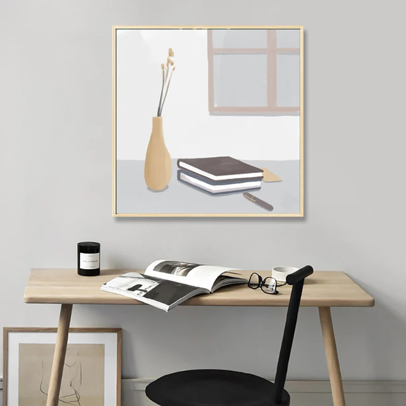 Lienzo de naturaleza muerta con estilo nórdico, impresión artística de pared texturizada de Color suave para sala de estar...