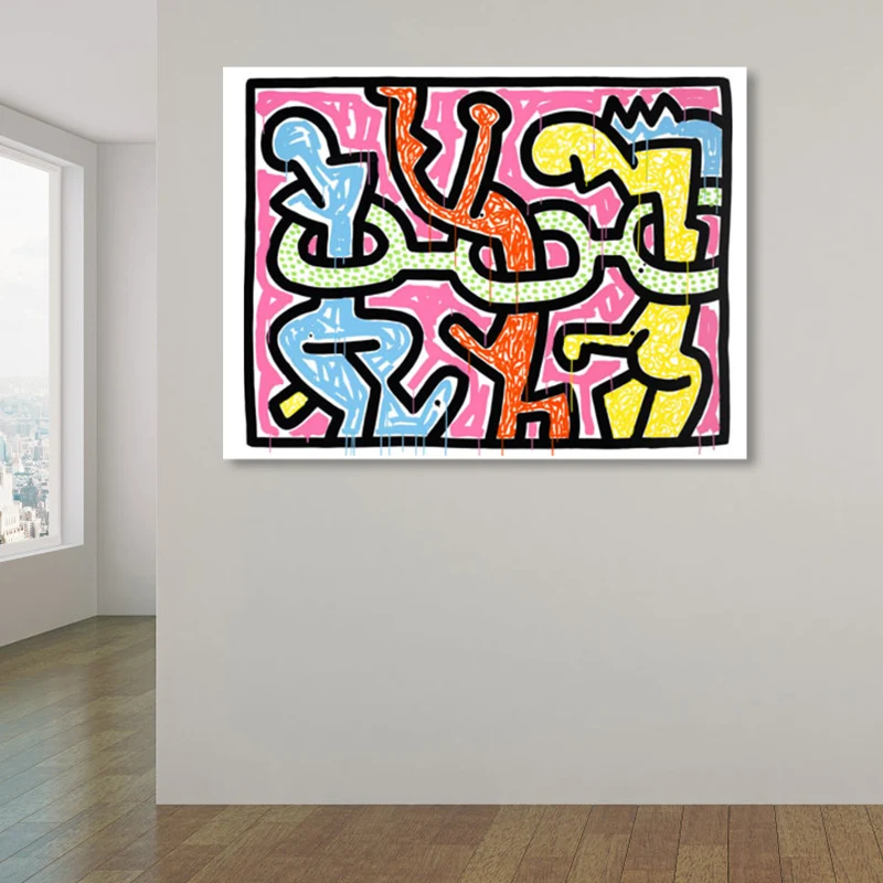 Lienzo texturizado de arte pop de decoración de pared con diseño floral en color pastel para habitación familiar Amarillo...