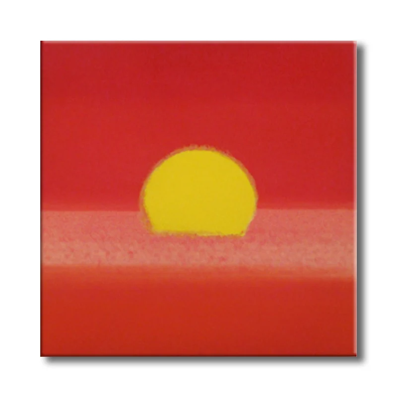 Lienzo texturizado pintura arte infantil amanecer decoración de pared en color oscuro para pasillo Amarillo Clearhalo