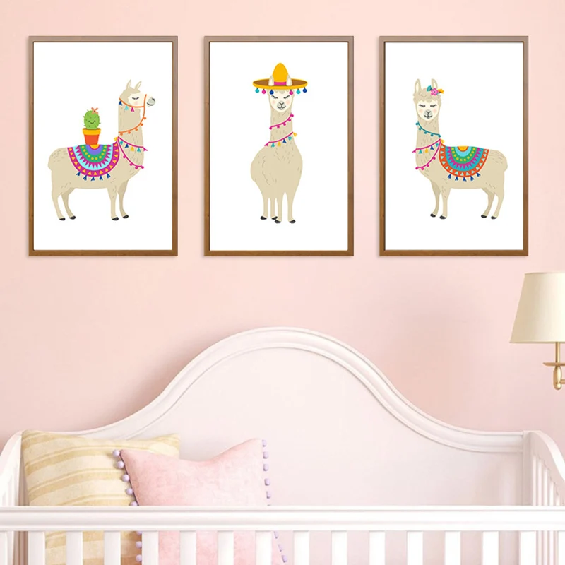 Lindo lienzo envuelto en alpaca para decoración de pared de dormitorio infantil en blanco, varios tamaños Blanco Clearhalo